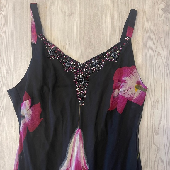 Midnight Velvet Black & Purple Floral Formal Dress SZ:2X - Picture 12 of 12